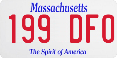 MA license plate 199DF0