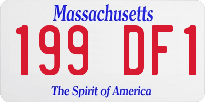 MA license plate 199DF1