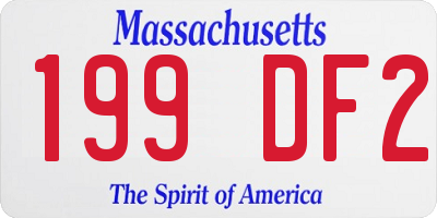 MA license plate 199DF2