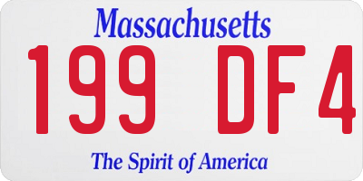 MA license plate 199DF4