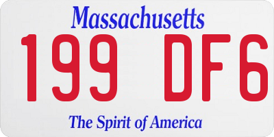MA license plate 199DF6