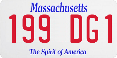 MA license plate 199DG1