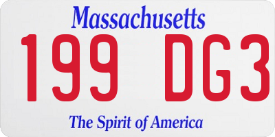 MA license plate 199DG3