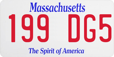MA license plate 199DG5