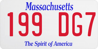 MA license plate 199DG7