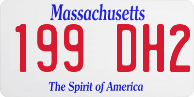 MA license plate 199DH2