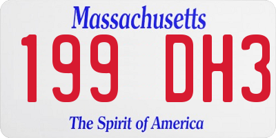 MA license plate 199DH3