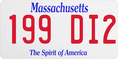 MA license plate 199DI2