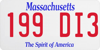 MA license plate 199DI3