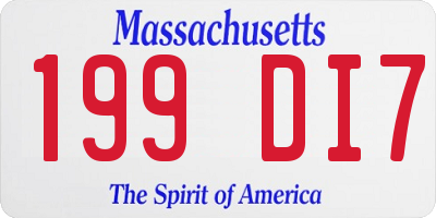 MA license plate 199DI7