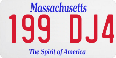 MA license plate 199DJ4