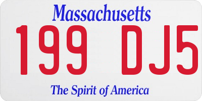 MA license plate 199DJ5