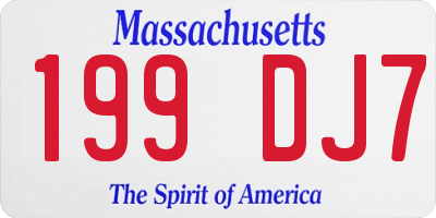 MA license plate 199DJ7