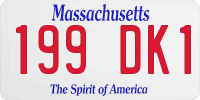 MA license plate 199DK1