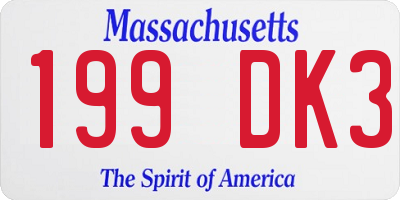 MA license plate 199DK3