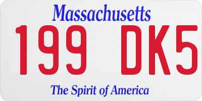 MA license plate 199DK5