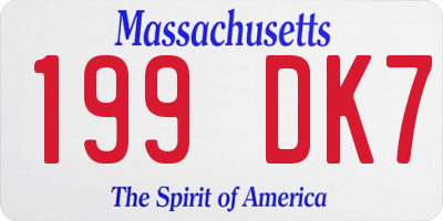 MA license plate 199DK7