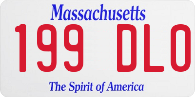 MA license plate 199DL0