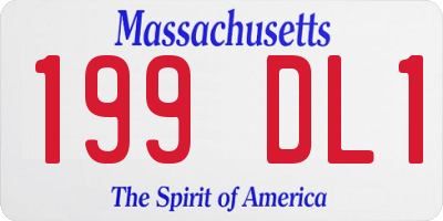 MA license plate 199DL1