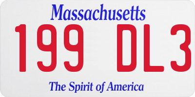 MA license plate 199DL3