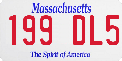 MA license plate 199DL5
