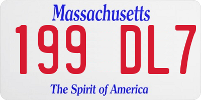 MA license plate 199DL7
