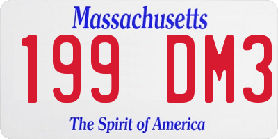MA license plate 199DM3