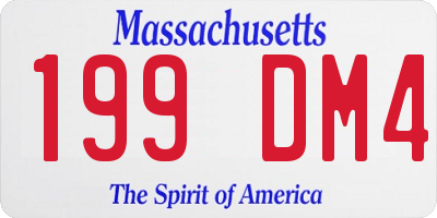 MA license plate 199DM4