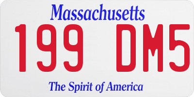 MA license plate 199DM5