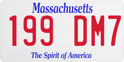 MA license plate 199DM7