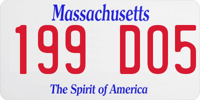 MA license plate 199DO5
