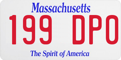 MA license plate 199DP0
