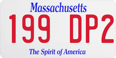 MA license plate 199DP2
