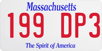 MA license plate 199DP3