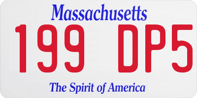 MA license plate 199DP5