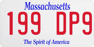 MA license plate 199DP9