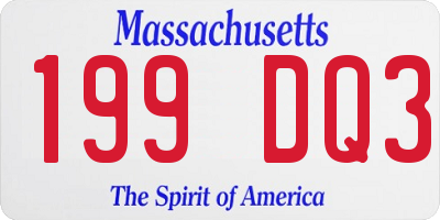 MA license plate 199DQ3