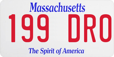 MA license plate 199DR0