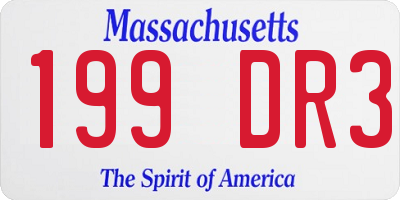 MA license plate 199DR3