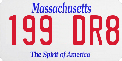 MA license plate 199DR8