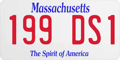 MA license plate 199DS1