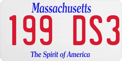 MA license plate 199DS3