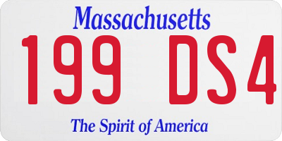 MA license plate 199DS4