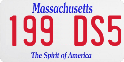 MA license plate 199DS5