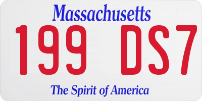 MA license plate 199DS7