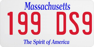 MA license plate 199DS9