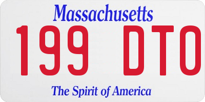 MA license plate 199DT0
