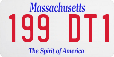 MA license plate 199DT1