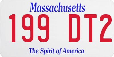 MA license plate 199DT2