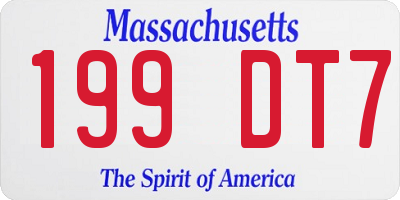 MA license plate 199DT7